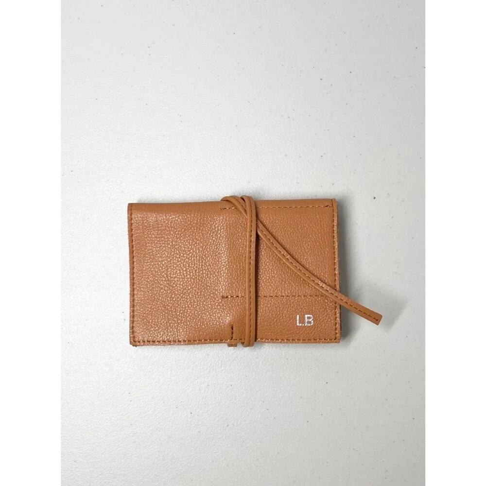 Mark & Graham Leather Charger Roll Up Camel Carry Case Unisex Monogrammed “LB”